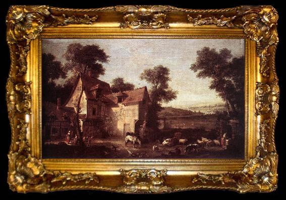 framed  OUDRY, Jean-Baptiste Farmhouse, ta009-2